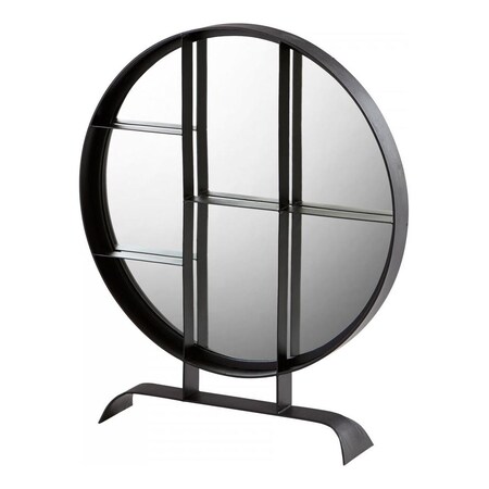 Cyan Designs Matte Black 38 x 32 Nexus Circular Iron Frame Mirror 6989